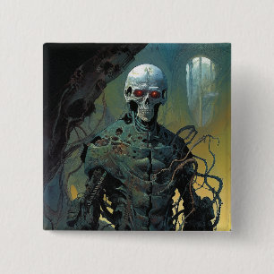 Chapa Cuadrada Cyborg Skeleton Futurista ciencia ficción