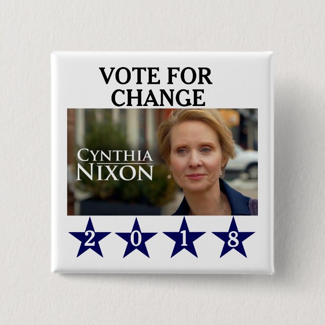 Chapa Cuadrada Cynthia Nixon 2018 (Anverso)