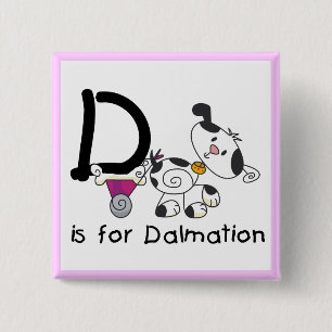 Chapa Cuadrada D está para las camisetas y los regalos de Dalmati