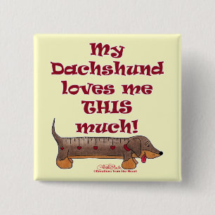 Chapa Cuadrada Dachshund Love Meter