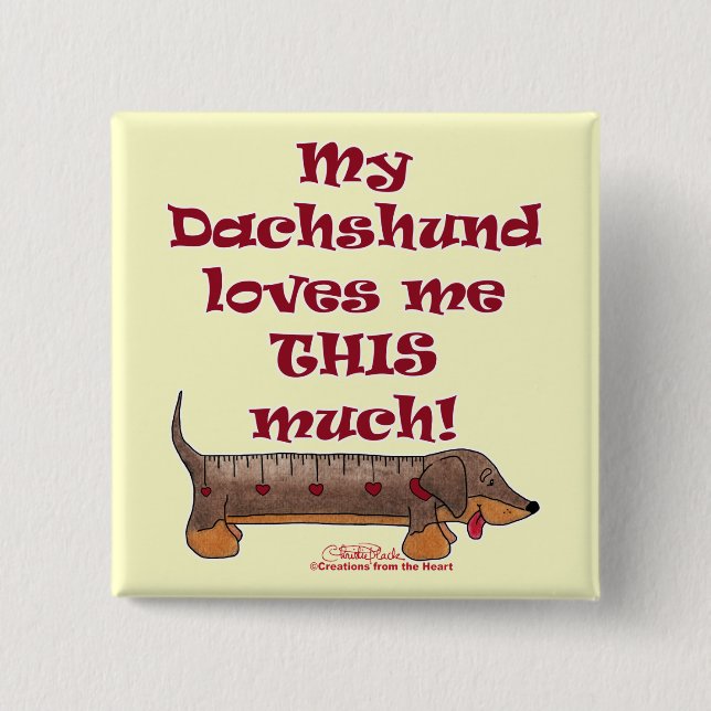Chapa Cuadrada Dachshund Love Meter (Anverso)