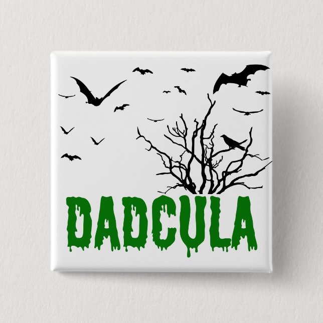 Chapa Cuadrada Dadcula Green Dripping Font Flying Bats (Anverso)