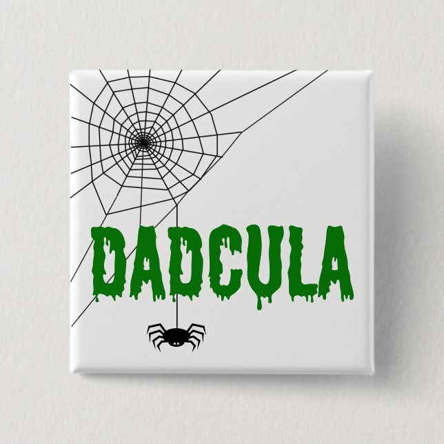 Chapa Cuadrada Dadcula Green Dripping Font Spider Web (Anverso)