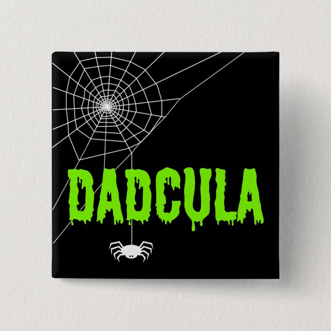 Chapa Cuadrada Dadcula Green Dripping Font Spider Web (Anverso)