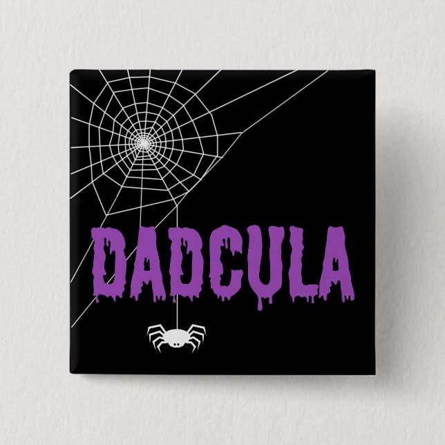 Chapa Cuadrada Dadcula Purple Dripping Font Spider Web (Anverso)
