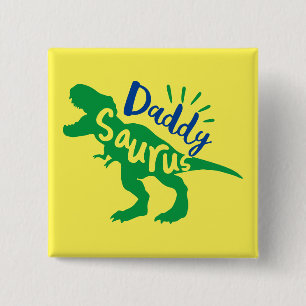 Chapa Cuadrada Daddy Saurus T-Rex Silhouette