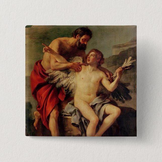Chapa Cuadrada Daedalus que ata las alas de Ícaro, c.1754 (Anverso)