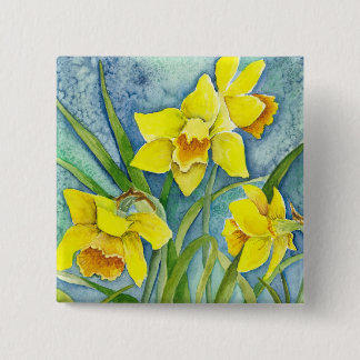 Chapa Cuadrada Daffodils Pin