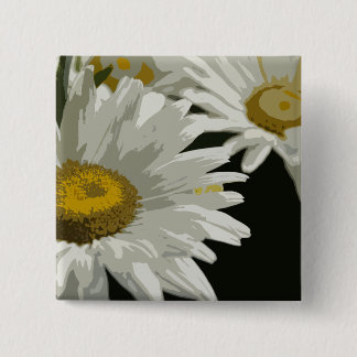 Chapa Cuadrada Daisy del jardín blanco