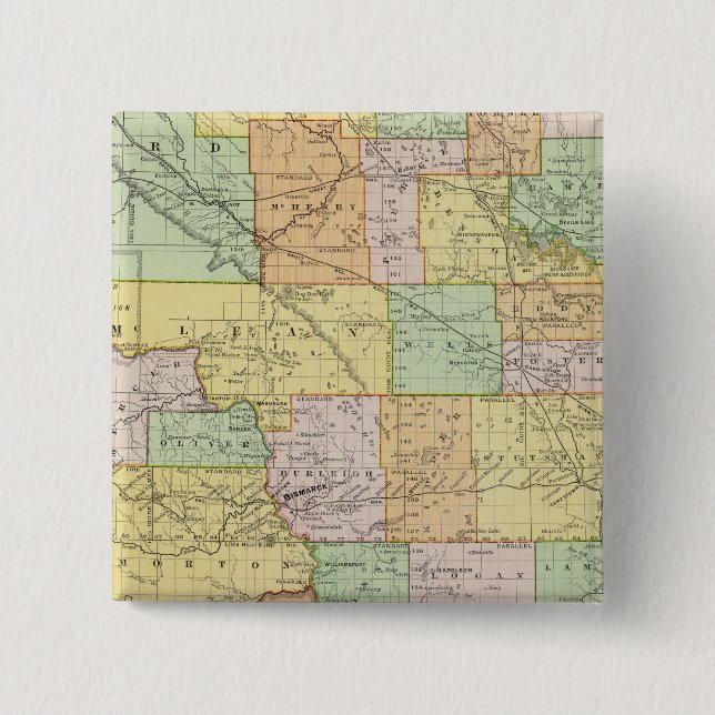 Chapa Cuadrada Dakota del Norte (Anverso)