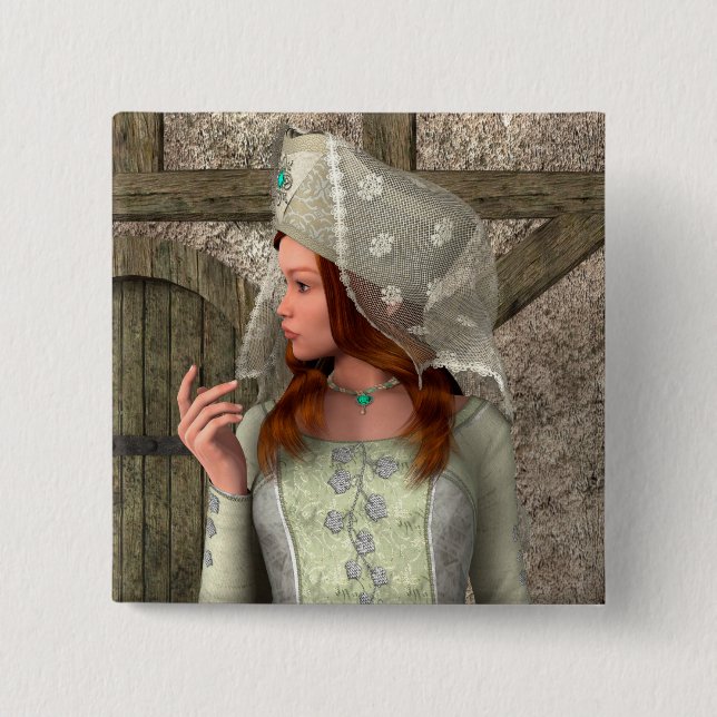 Chapa Cuadrada Dama Medieval (Anverso)
