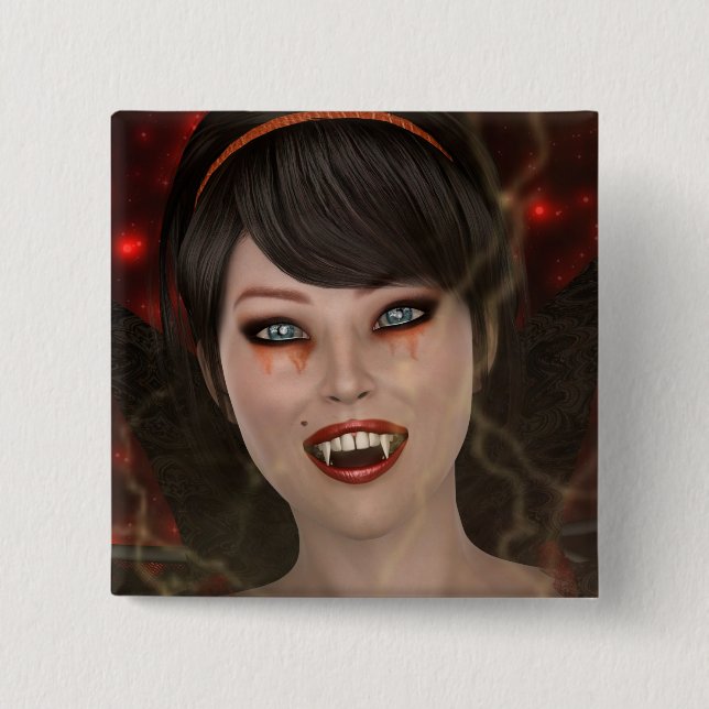 Chapa Cuadrada Dama Vampiro (Anverso)
