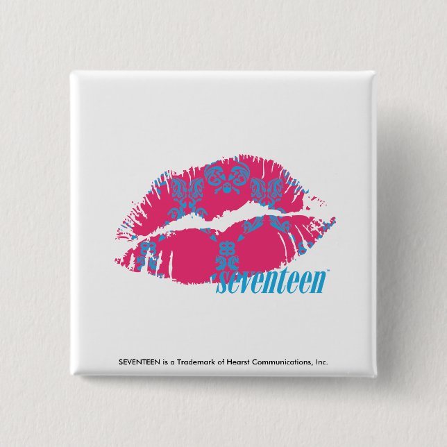 Chapa Cuadrada Damasco Aguamarina-Magenta (Anverso)