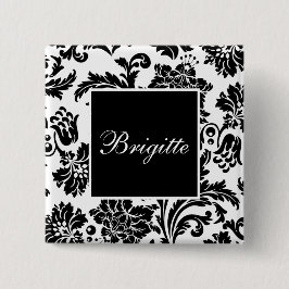 Chapa Cuadrada Damasco blanco y negro