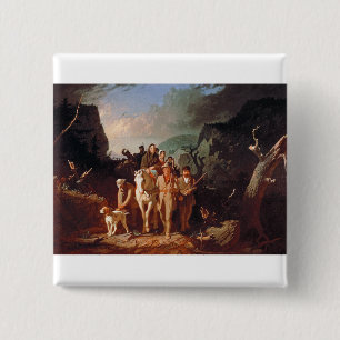 Chapa Cuadrada Daniel Boone escoltando colonos