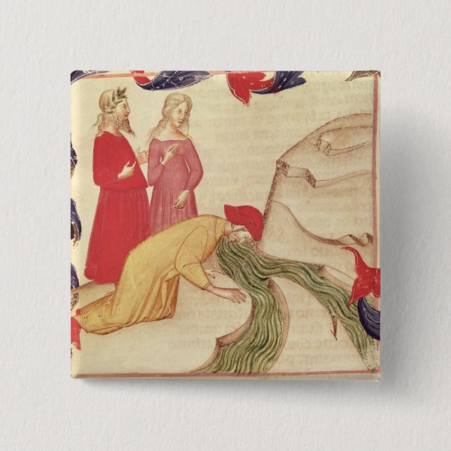 Chapa Cuadrada Dante que se purifica antes de entrar (Anverso)