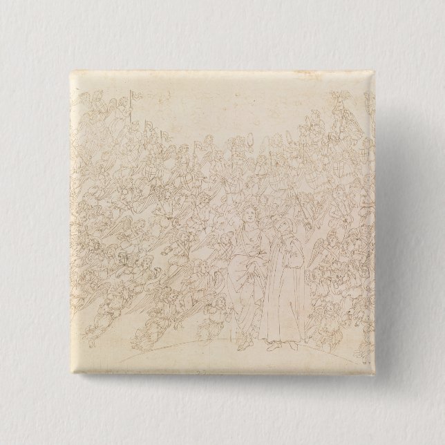 Chapa Cuadrada Dante y Beatriz, del ` de Dante divino (Anverso)