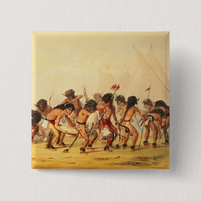 Chapa Cuadrada Danza del búfalo, c.1832 (Anverso)