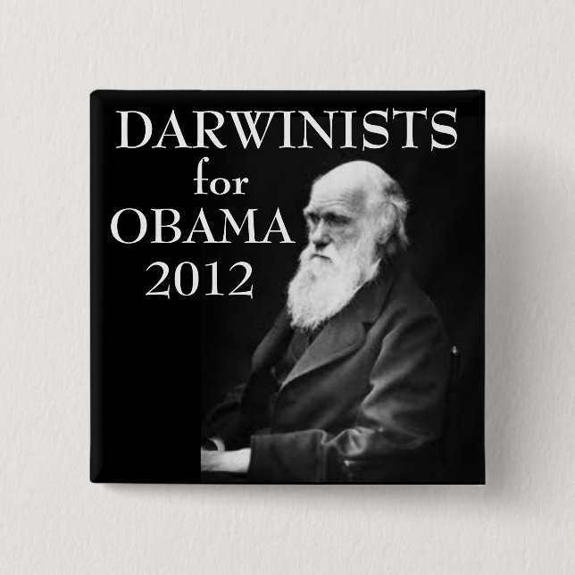 Chapa Cuadrada Darwinists para Obama (Anverso)
