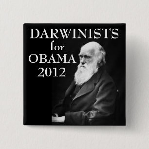 Chapa Cuadrada Darwinists para Obama