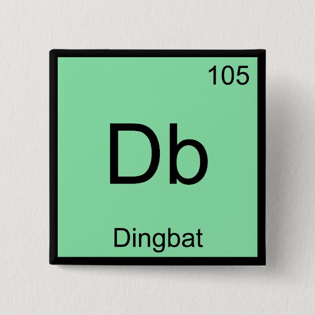 Chapa Cuadrada Db - Símbolo de elemento de química Dingbat Camise (Anverso)