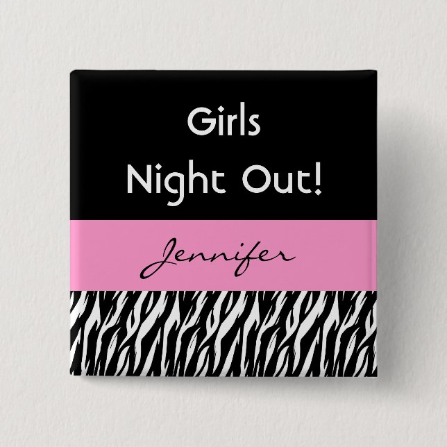 Chapa Cuadrada De los chicas de la noche nombre del personalizado (Anverso)