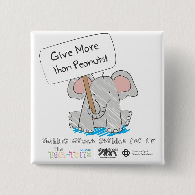 Chapa Cuadrada ¡Dé más que los cacahuetes! (Anverso)