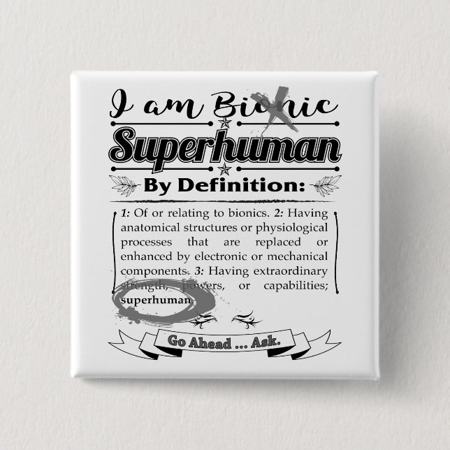 Chapa Cuadrada Declaración biónica (Anverso)