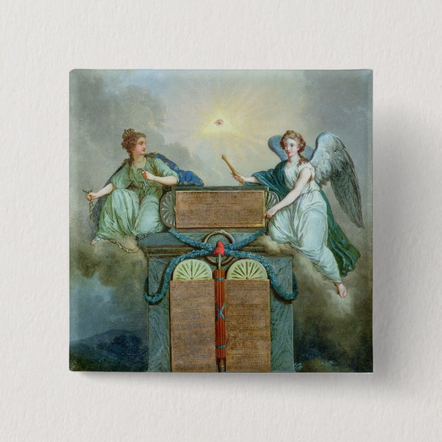 Chapa Cuadrada Declaración de las derechas del hombre y del (Anverso)