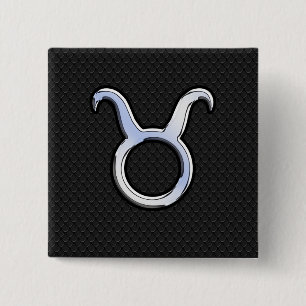 Chapa Cuadrada Decoración de Rótulo cromado plateado como Taurus 