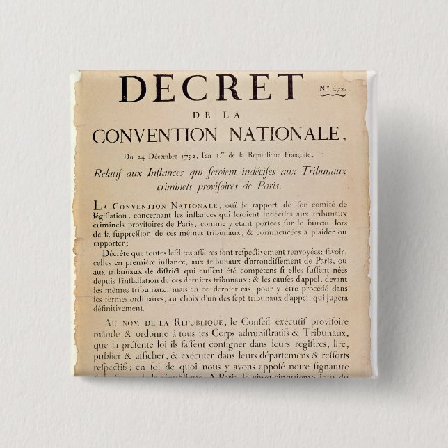 Chapa Cuadrada Decreto del convenio nacional (Anverso)