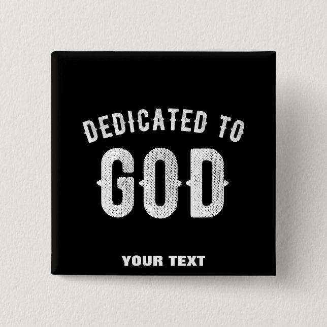CHAPA CUADRADA DEDICADO A DIOS PERSONALIZABLE GUAY TEXTO BLANCO (Anverso)
