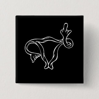 Chapa Cuadrada Dedo medio Uterus Pro-elección