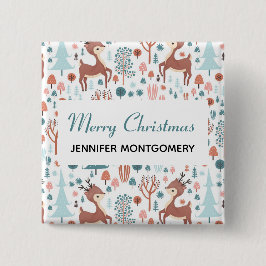 Chapa Cuadrada Deer lindo en Navidades singulares de patrones for