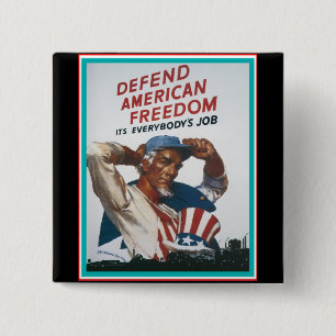 Chapa Cuadrada Defienda la libertad americana
