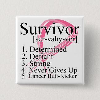 Chapa Cuadrada Definición de superviviente - Cáncer de Mama