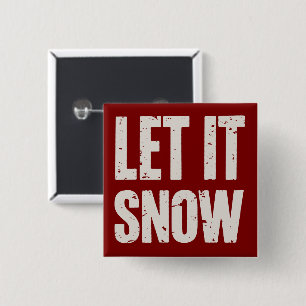 Chapa Cuadrada Deja que nieve Navidad retro familiar a juego 