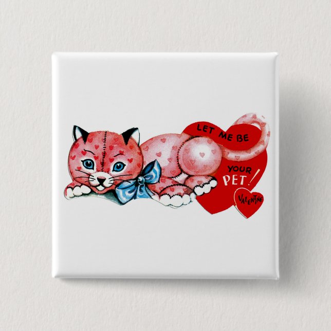 Chapa Cuadrada ¡Déjame ser tu mascota, Valentine! (Anverso)
