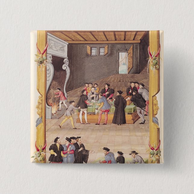 Chapa Cuadrada Del rey la secretaria de los notarios y (Anverso)