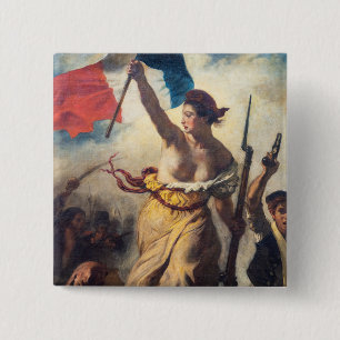 Chapa Cuadrada Delacroix - La Libertad guiando al pueblo Primer p