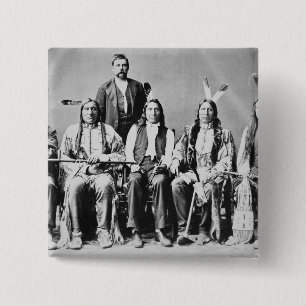 Chapa Cuadrada Delegación de los jefes de Siux, llevada por la