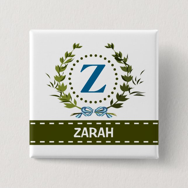 Chapa Cuadrada Delicada corona de marfil y nombre de vaca con mon (Anverso)