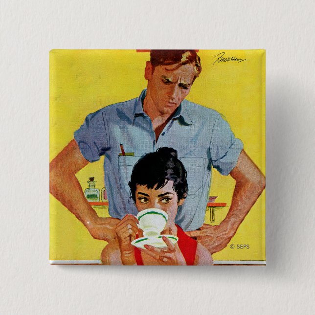 Chapa Cuadrada Demasiado tarde para inventarse (Anverso)