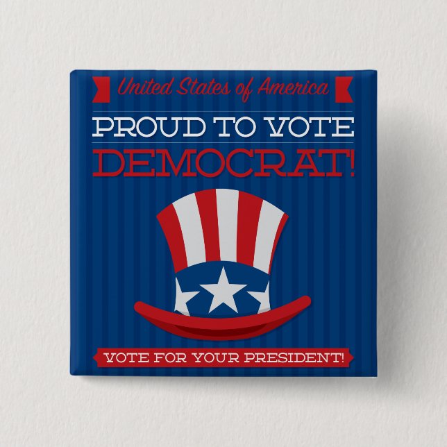 Chapa Cuadrada Demócrata (Anverso)