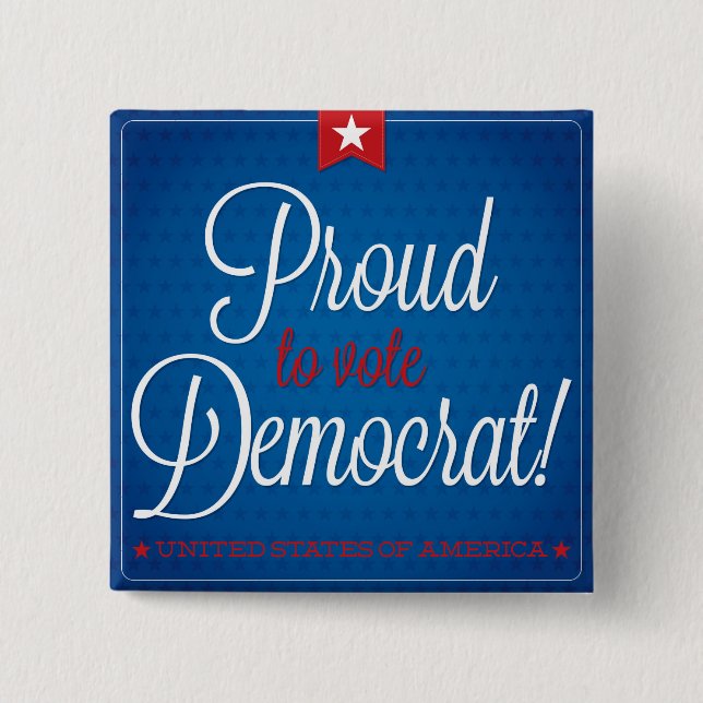 Chapa Cuadrada Demócrata (Anverso)