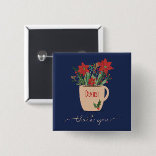 Chapa Cuadrada Dentistas gracias a los Navidades Poinsettias