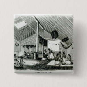 Chapa Cuadrada Dentro de una choza de Tahitan