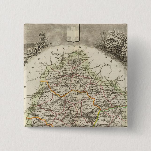 Chapa Cuadrada Departamento de La Sarthe (Anverso)