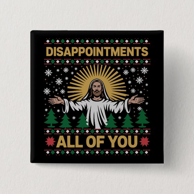 Chapa Cuadrada Descepciones a todos ustedes Jesús Navidad Feo  (Anverso)