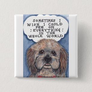Chapa Cuadrada ¡Descontento Doggie Con Una Actitud! Lo dice todo